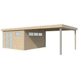 Chalet en bois profil aluminium contemporain avec extension 30.1