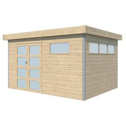 Chalet en bois profil aluminium contemporain 11.36 m² Sans optio