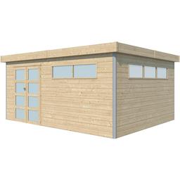 Chalet en bois profil aluminium contemporain 18.67 m² Avec planc