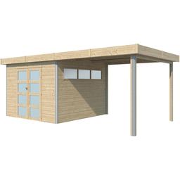 Chalet en bois profil aluminium contemporain avec extension 16.8