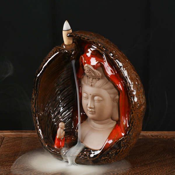 Brûleur d'encens en céramique "Guan Yin"