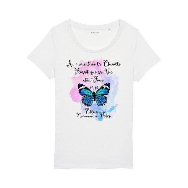 T-Shirt Femme "Transformation du Papillon" en Coton Bio