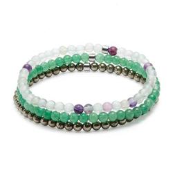 Set de 3 Bracelets 4mm Aventurine, Fluorite, Pyrite