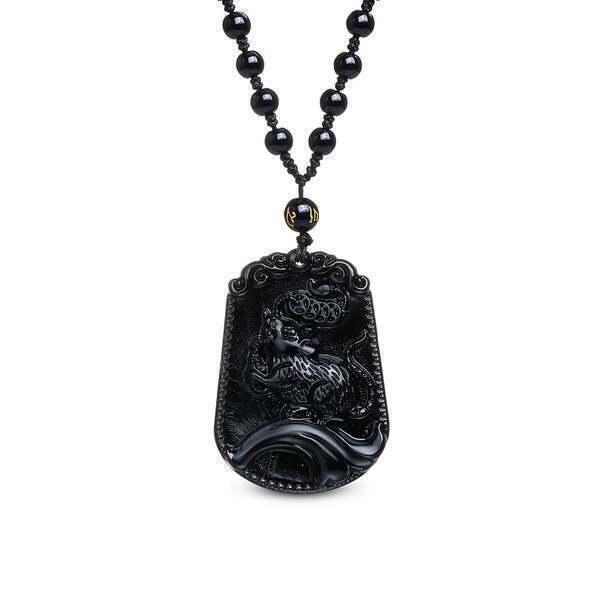 Collier "Rat" en Obsidienne Noire