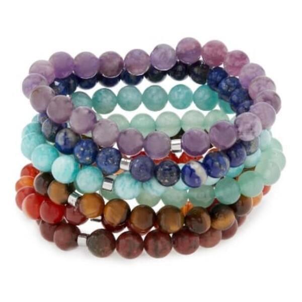 Lot de 7 Bracelets 8mm " 7 Chakras"