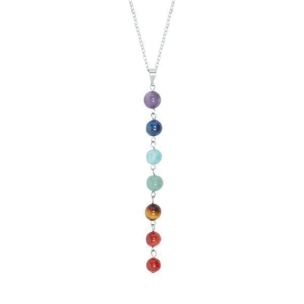 Collier en argent et perles 7 Chakras