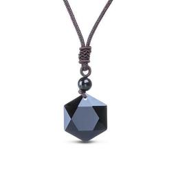 Collier "Etoile" en Obsidienne Noire