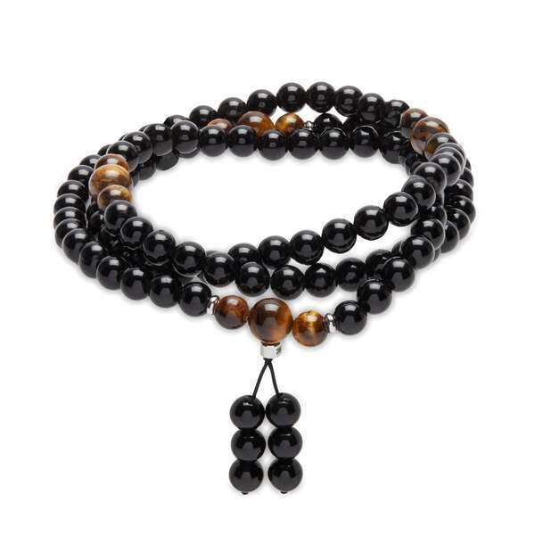 Bracelet Mala en Obsidienne et Oeil de Tigre