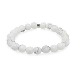 Bracelet 8mm en Howlite Blanche