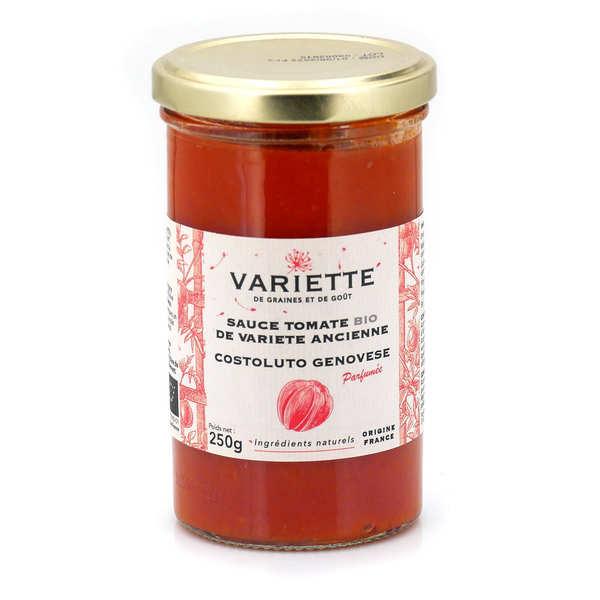 Sauce tomate bio de variété ancienne Costoluto Genovese rouge