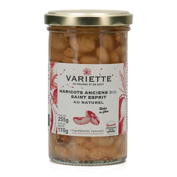 Haricots bio de variété ancienne St Esprit cuits au naturel