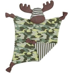 Doudou Carré Plat Hochet Apple Park Élan Général Moose Coton Bio