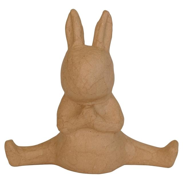 Lapin Yoga en papier mâché - 19 x 17 x 8 cm