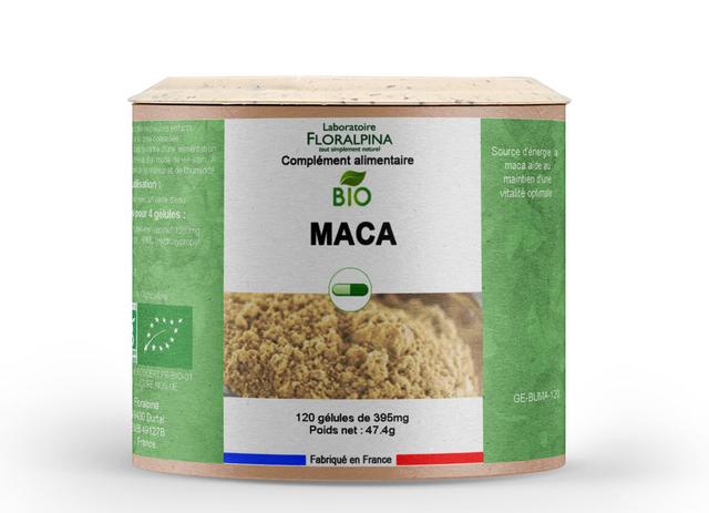 Maca bio 120 gélules - source d'énergie et qui aide au maintien