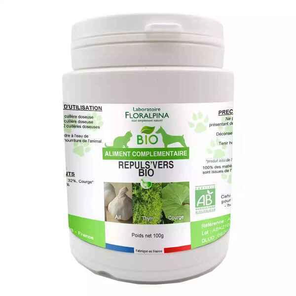 FLORALPINA - Répuls'vers Bio 100g pour Chien et Chat - Vermifug