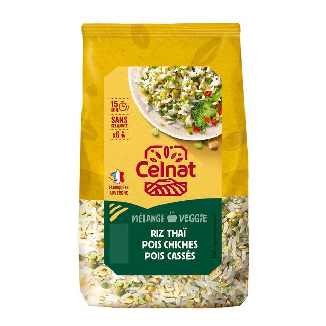 Riz thaï demi-complet, pois cassés et pois chiches 500g