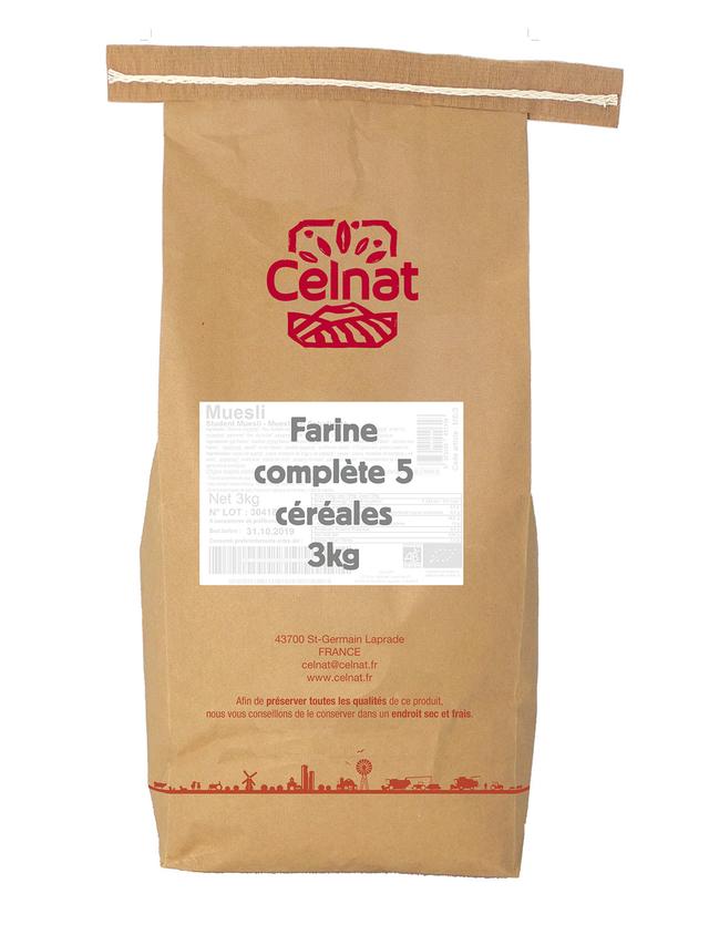 Farine complète 5 céréales bio 3kg