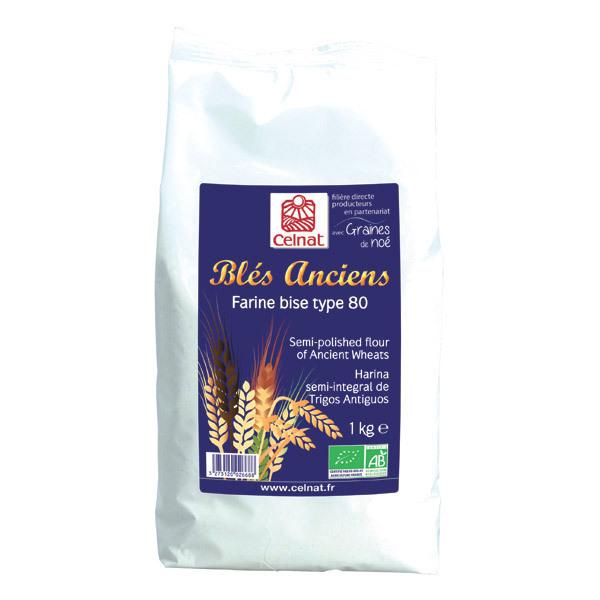 Farine bise de blés anciens T80 bio - 1 kg