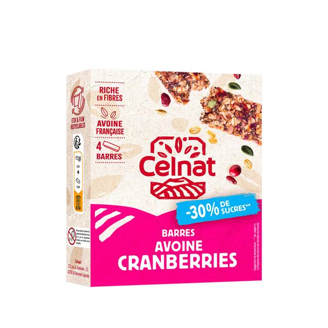 Barres avoine cranberries 4x25g