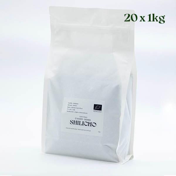 Café d'Ethiopie Bio  Grains 20x1kg  Shilicho