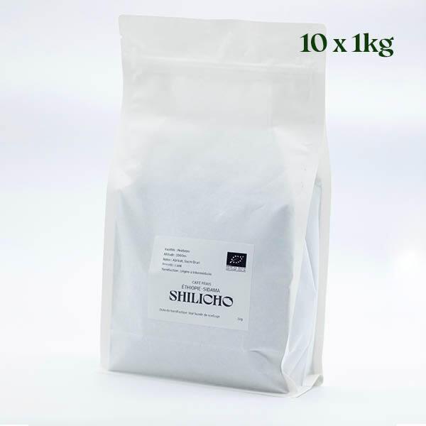 Café d'Ethiopie Bio  Grains 10x1kg  Shilicho