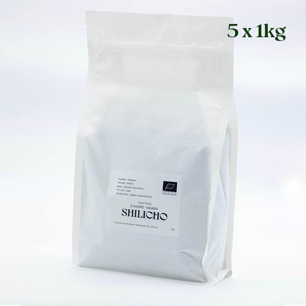 Café d'Ethiopie Bio  Grains 5x1kg  Shilicho