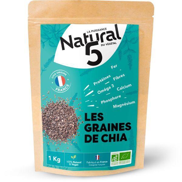 Graines de Chia bio 1KG Cultivées en France.