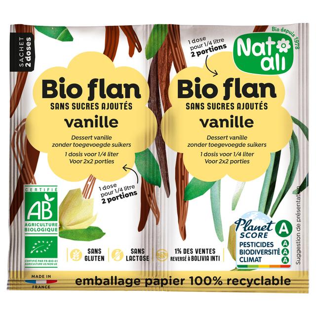 Bioflan vanille sans sucres ajoutés 2x4,5g