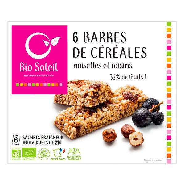 6 barres noisettes & raisins 125g