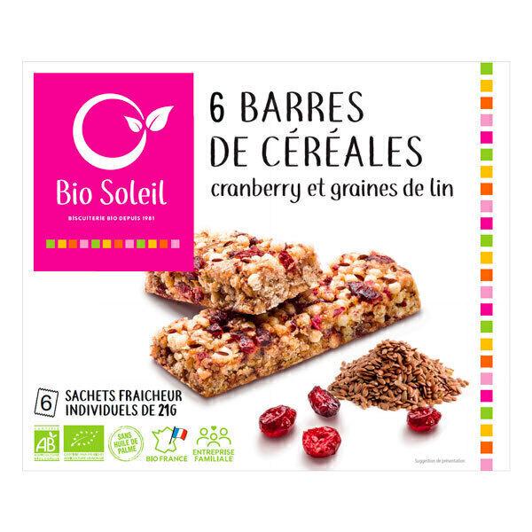 6 barres cranberries & graines de lin 125g