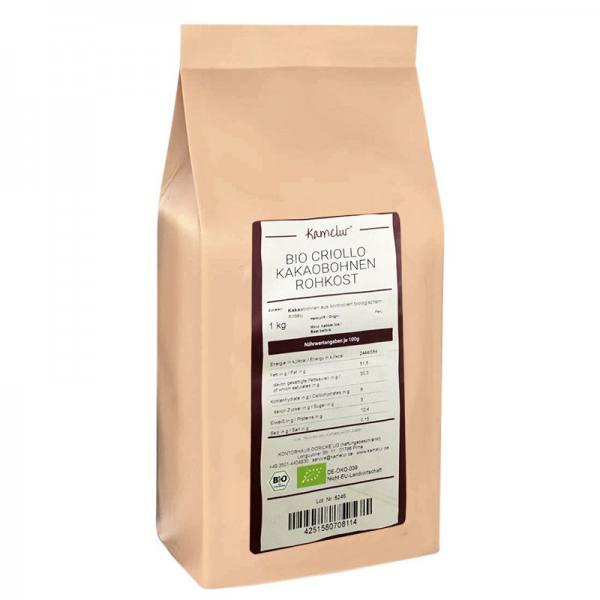 Fèves de cacao criollo crues bio 1kg