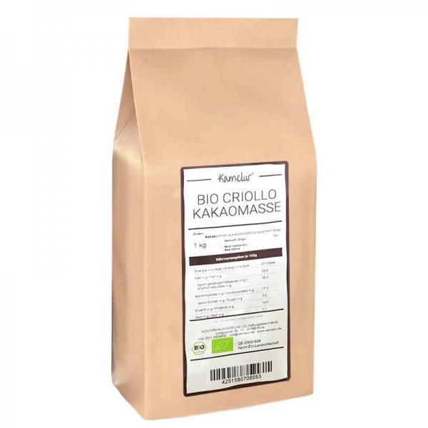 Pâte de cacao criollo cru bio en palets 1kg