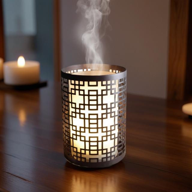 Diffuseur d'huile essentielle Vela métal et verre + télécommande